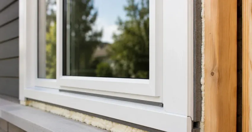 technician installing fiberglass window frame in Ridgeville, Pelham home
