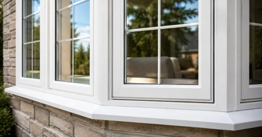 bay window alcove seating area in a living room in Pelham