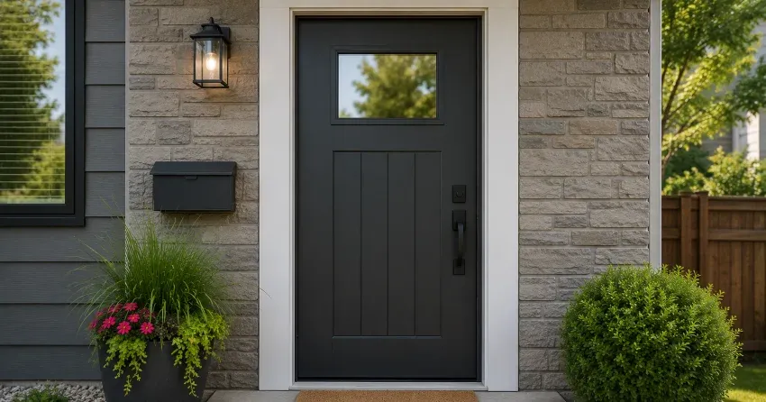 emergency door replacement Pelham installation in progress