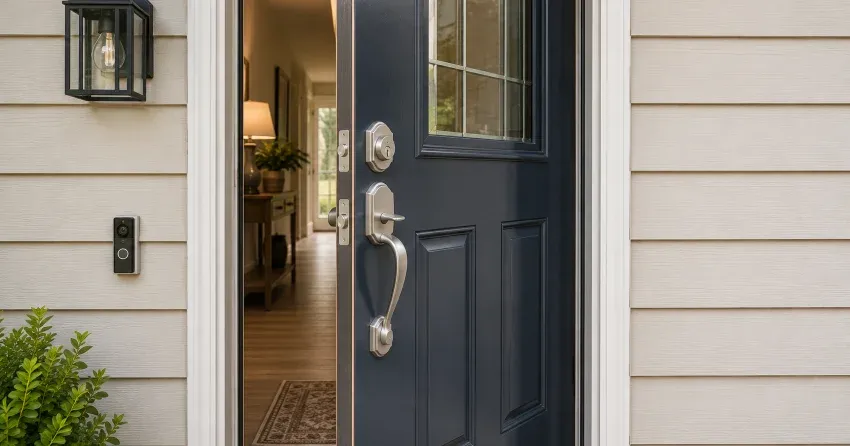 energy-efficient exterior door upgrade installation in Saffron Estates, Pelham