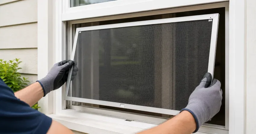 technician repairing a window sash and balance system in Saffron Estates, Pelham